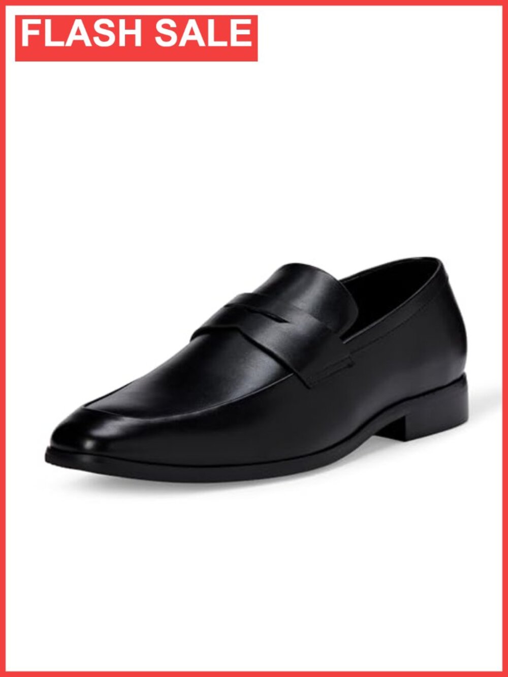 Men's Faux Leather Square Apron Toe Penny Loafers with Memory Foam Insole